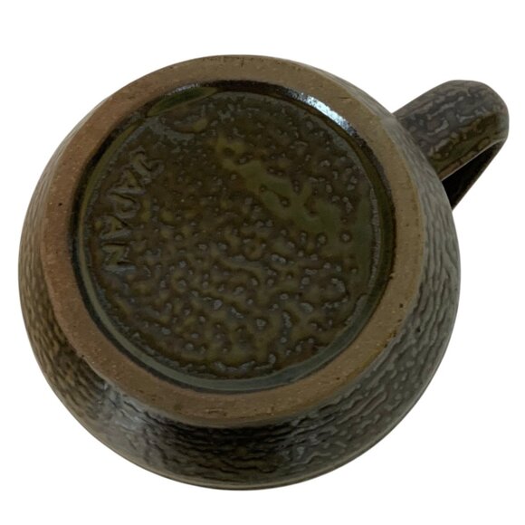Vintage Stoneware Ceramic Coffee Mug Cup Brown Lotus Pod Design Pottery Japan - Picture 6 of 7